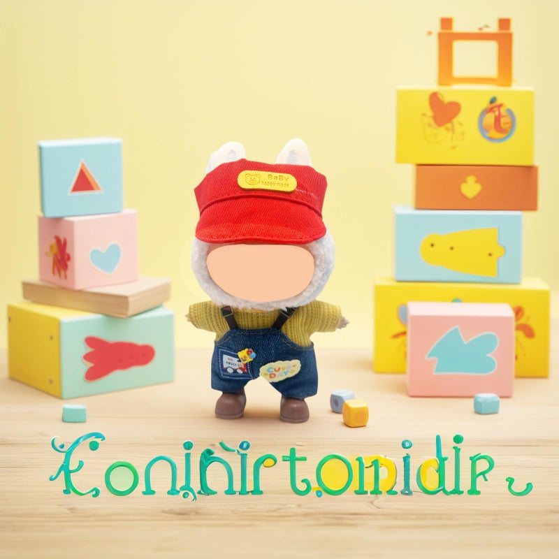 SHUOXUKE Doll Clothes Set and Accessories (No Doll), 2025 Stylish Exquisite Adorable Designed Clothes Outfit for 15cm/17cm with Red Hat & Overalls & Brown Shoes - Image 5